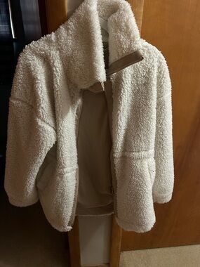 summersalt Cream Teddy Sherpa Zip Jacket